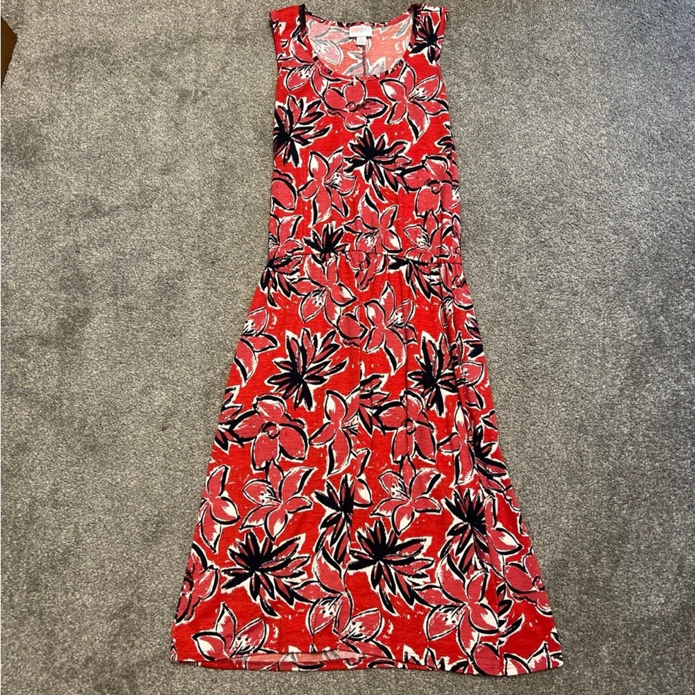 LuLaRoe Red Sundress Sleeveless Scoop Neck
